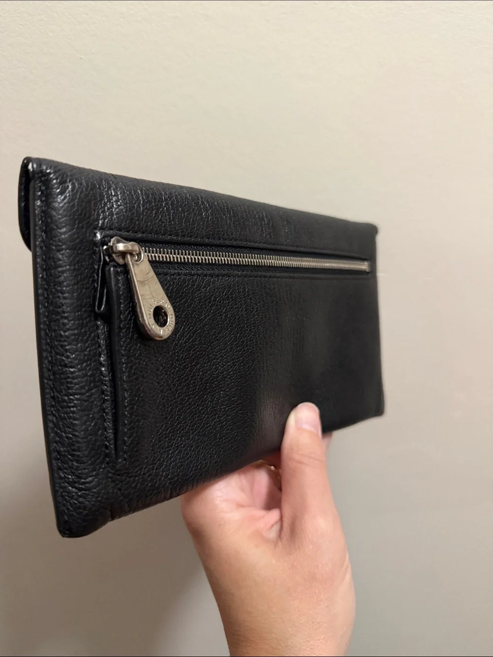 MULBERRY BLACK LEATHER ENVELOPE WALLET